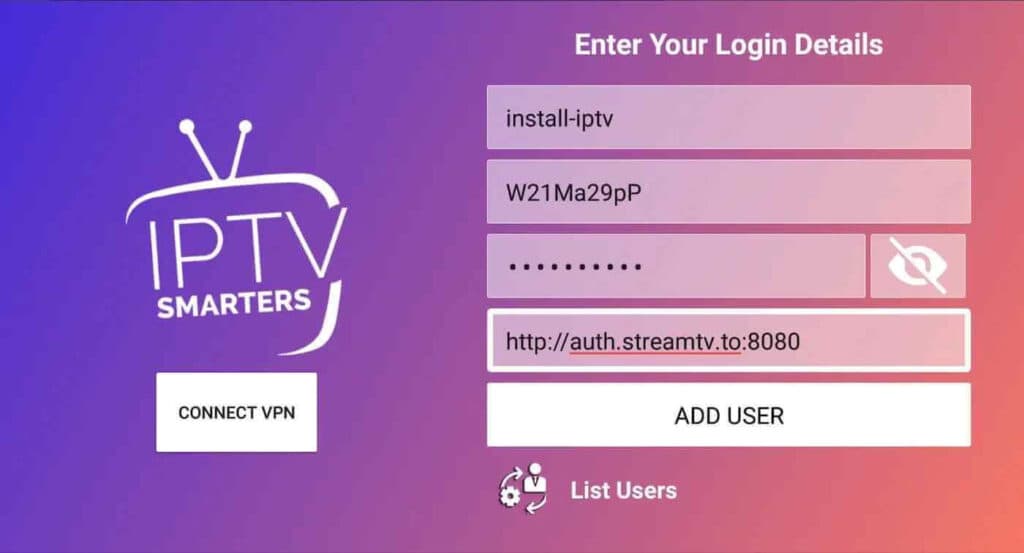 Telefon, tabletă și TV box Android: Introdu datele tale