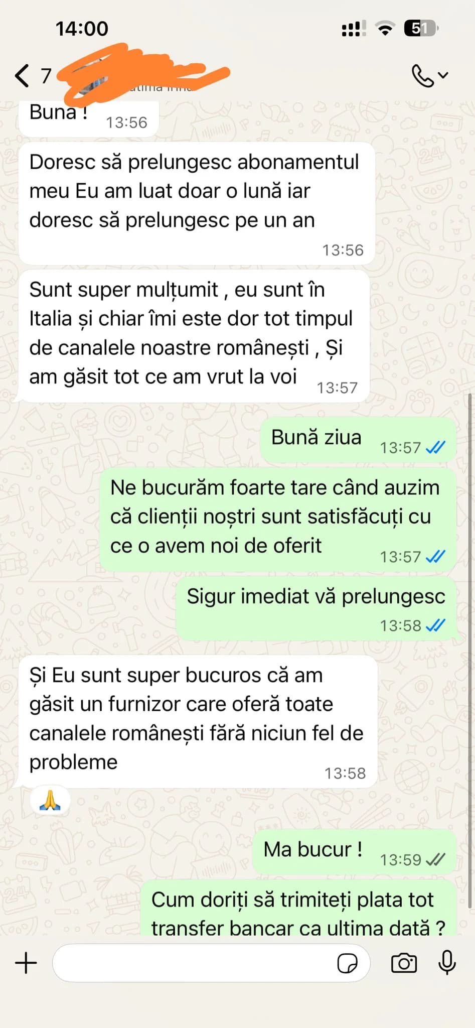 Client care mulțumește echipei de suport